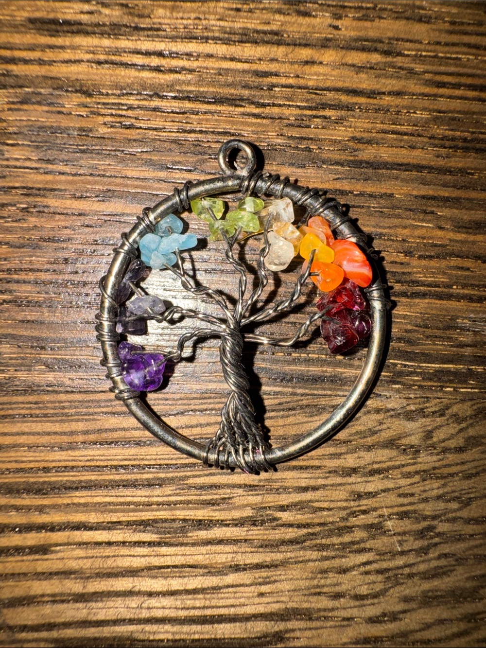 Rainbow Tree of Life Pendant Necklace - Multicolor